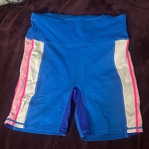 Fabletics Blue and Pink Bike Shorts